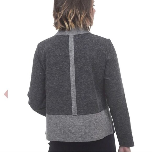Habitat Gray Colorblock Felt Soft Lagonlook Hidden Snap Closure Jacket Size L - Picture 4 of 8
